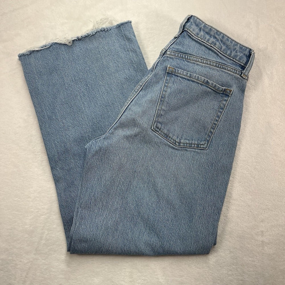 Old Navy Extra High-Rise Curvy Sky-Hi Wide Leg Jeans Womens 0 Light Wash‎